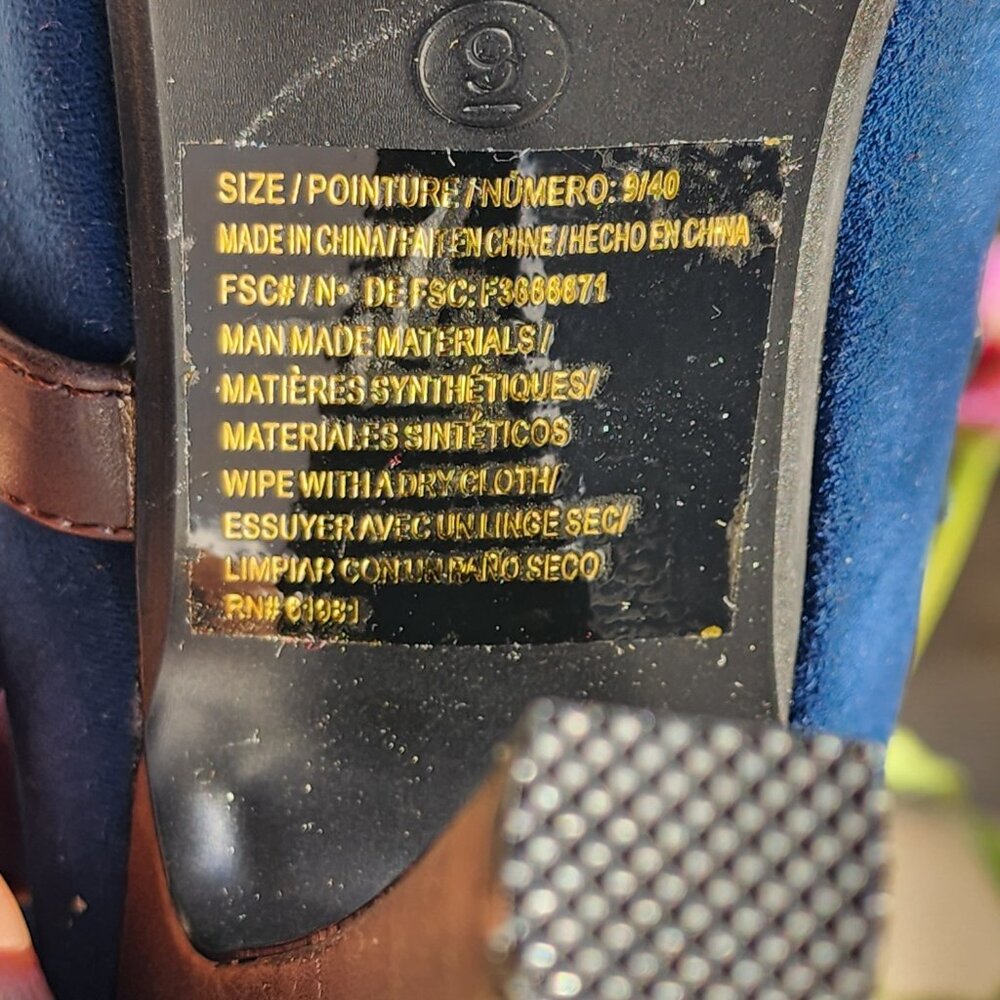 Y2K Western-Inspired Cowboy Chic Brand-New Blue Suede Women’s Knee Boots Size 9 - Picture 13 of 15